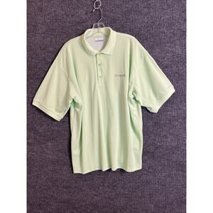 Columbia PFG Mens Vented Fishing Polo Shirt Size Large Mint Green Short Sleeve